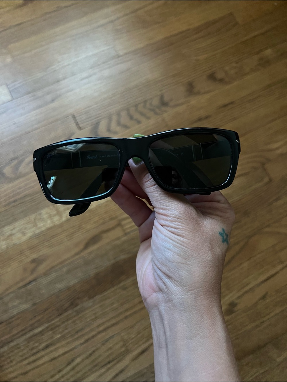 Persol Black Rectangular Men’s Sunglasses